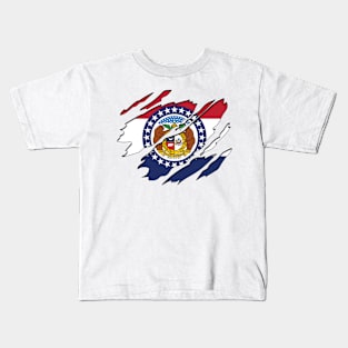 Tear Away Missouri Flag Kids T-Shirt